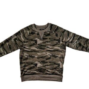 Lucky Brand Women's Size S Forest Camo Long Sleeve Pullover Knit Shirt NWT